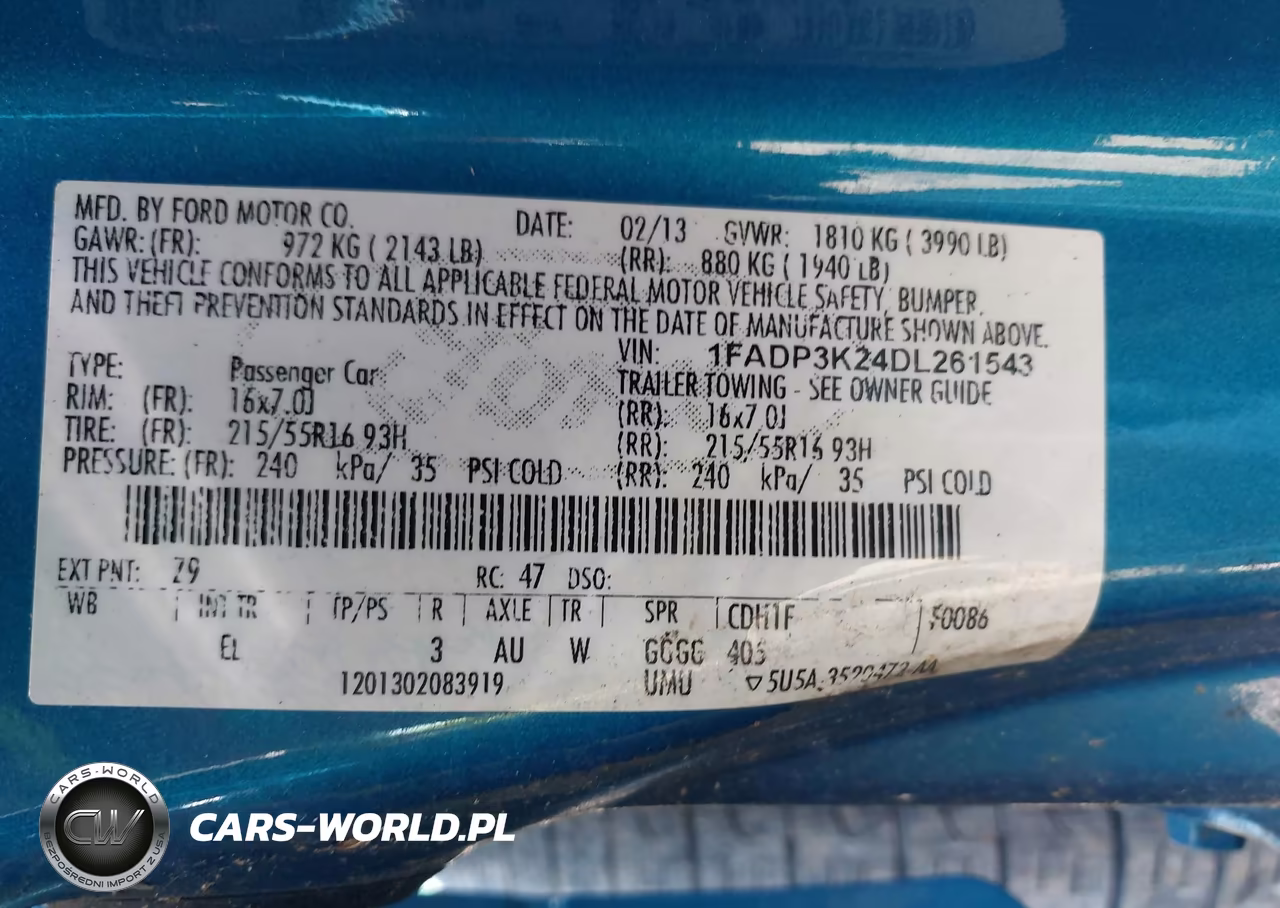 2013 Ford Focus Se VIN:1FADP3K24DL261543 - 9