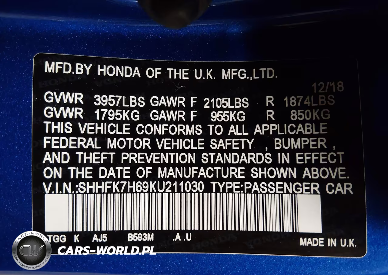 2019 Honda Civic Ex VIN:SHHFK7H69KU211030 - 9