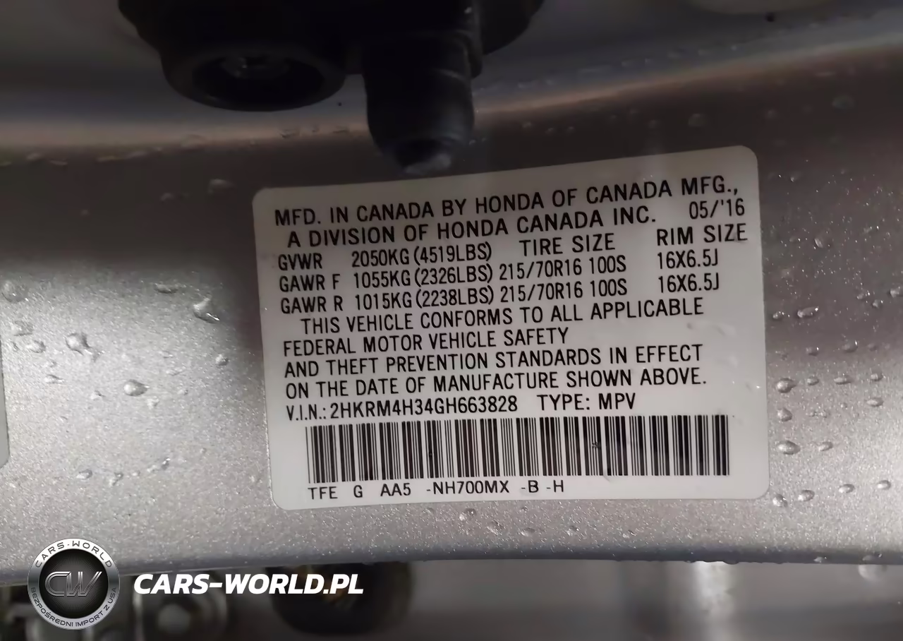 2016 Honda Cr-V Lx VIN:2HKRM4H34GH663828 - 9
