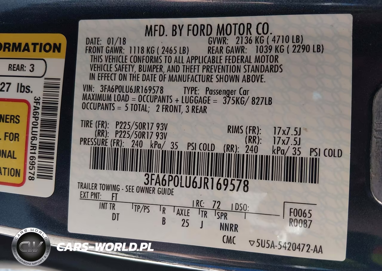 2018 Ford Fusion Hybrid Se VIN:3FA6P0LU6JR169578 - 9