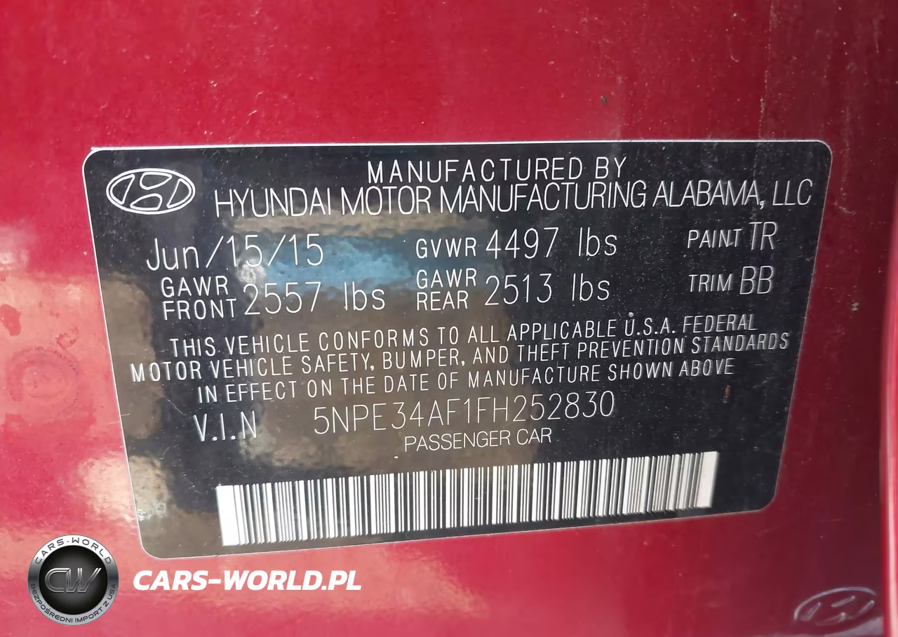 2015 Hyundai Sonata Limited VIN:5NPE34AF1FH252830 - 9