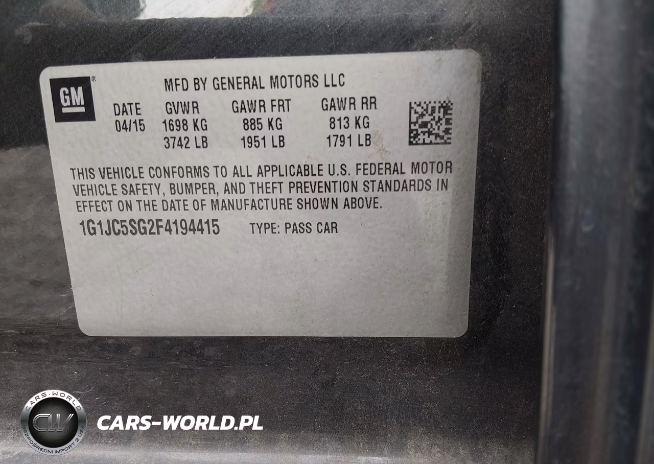 2015 Chevrolet Sonic Lt Auto VIN:1G1JC5SG2F4194415 - 9