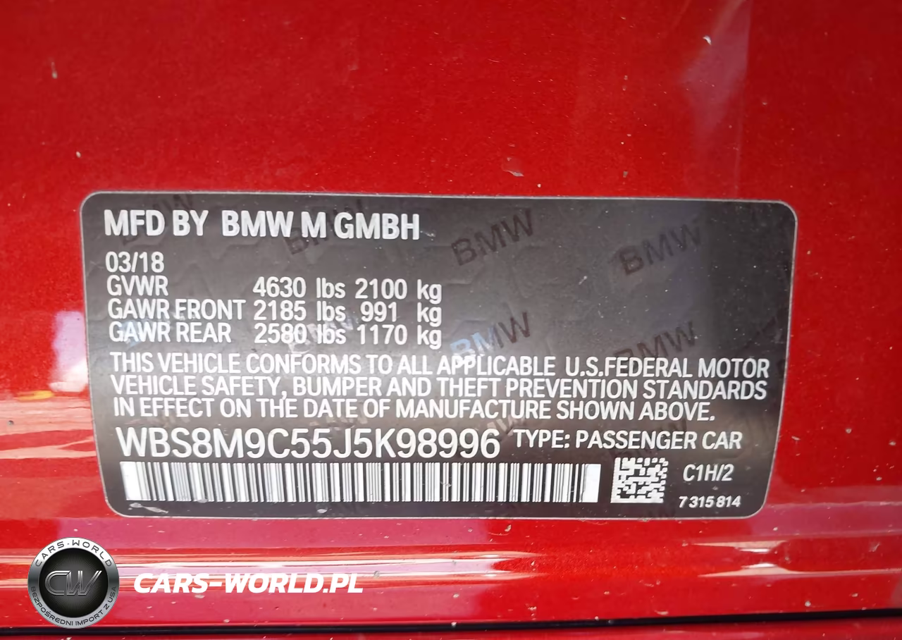 2018 BMW M3 Cs VIN:WBS8M9C55J5K98996 - 9