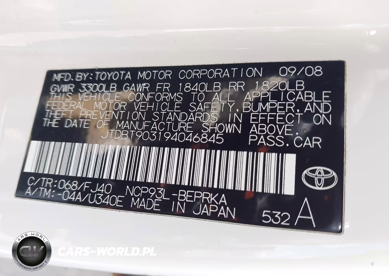 2009 Toyota Yaris VIN:JTDBT903194046845 - 9