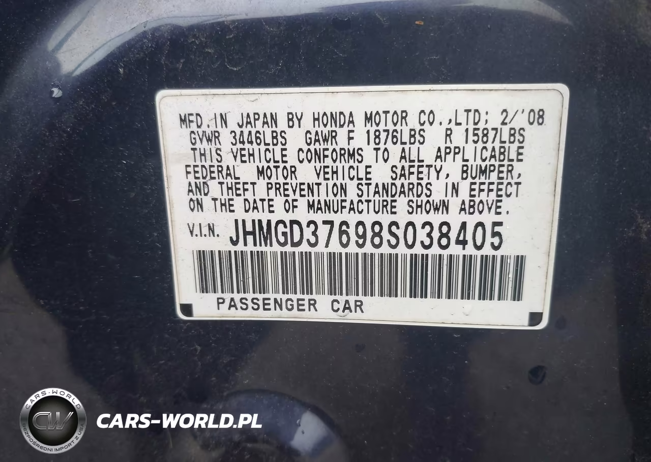 2008 Honda Fit Sport VIN:JHMGD37698S038405 - 9
