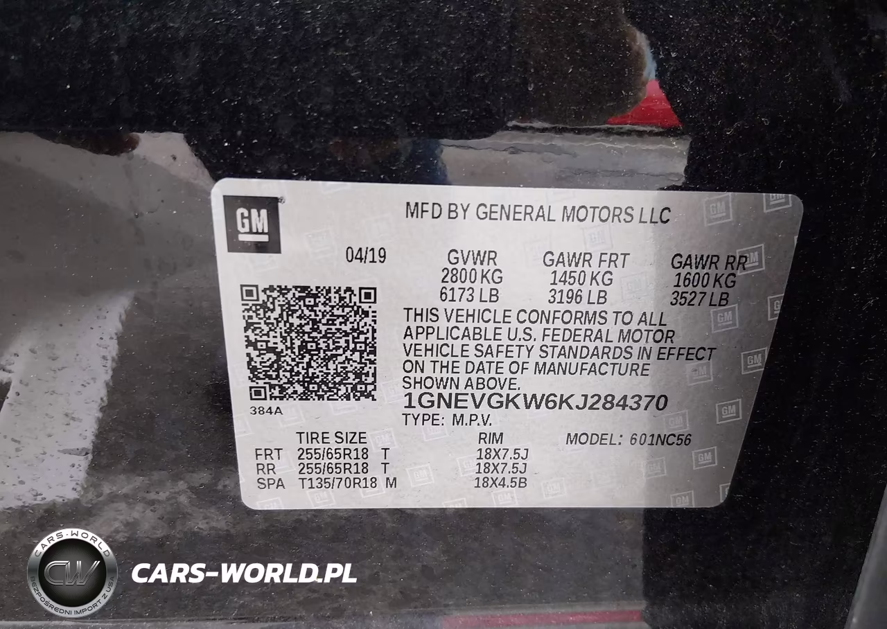 2019 Chevrolet Traverse 1Lt VIN:1GNEVGKW6KJ284370 - 9