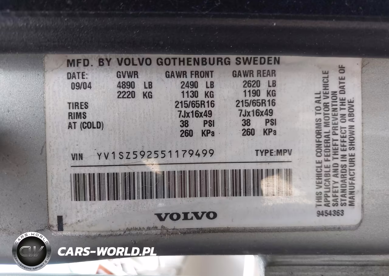 2005 Volvo Xc70 2.5T A Awd-2.5T A Awd Sr VIN:YV1SZ592551179499 - 9
