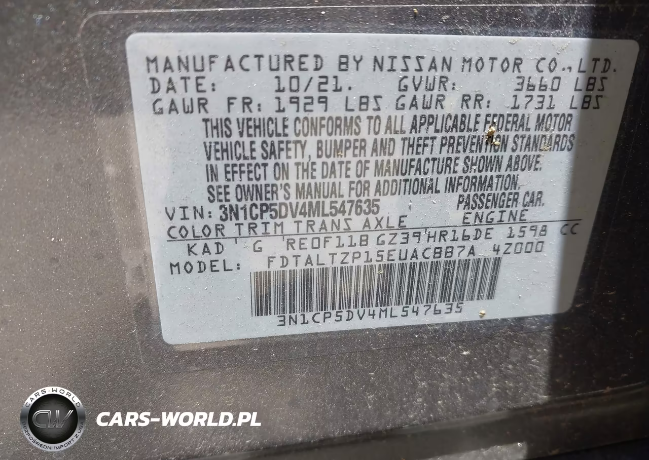 2021 Nissan Kicks Sr Xtronic Cvt VIN:3N1CP5DV4ML547635 - 9