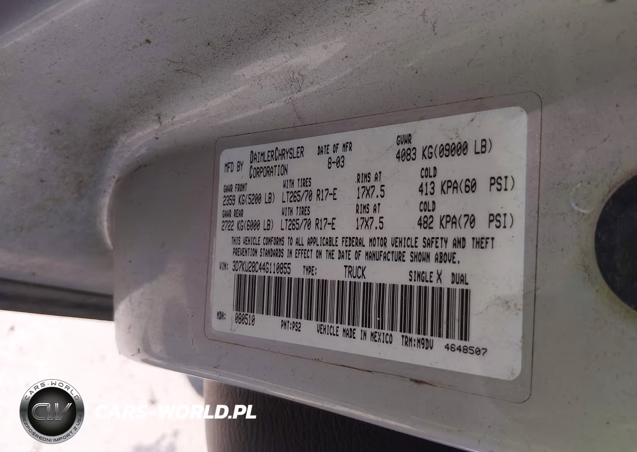 2004 Dodge Ram 2500 Slt-Laramie VIN:3D7KU28C44G110855 - 9