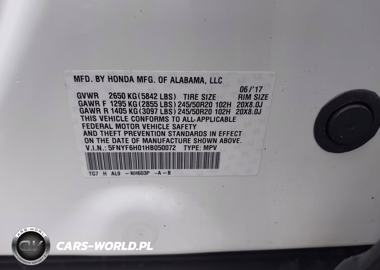 2017 Honda Pilot Elite VIN:5FNYF6H01HB050072 - 9