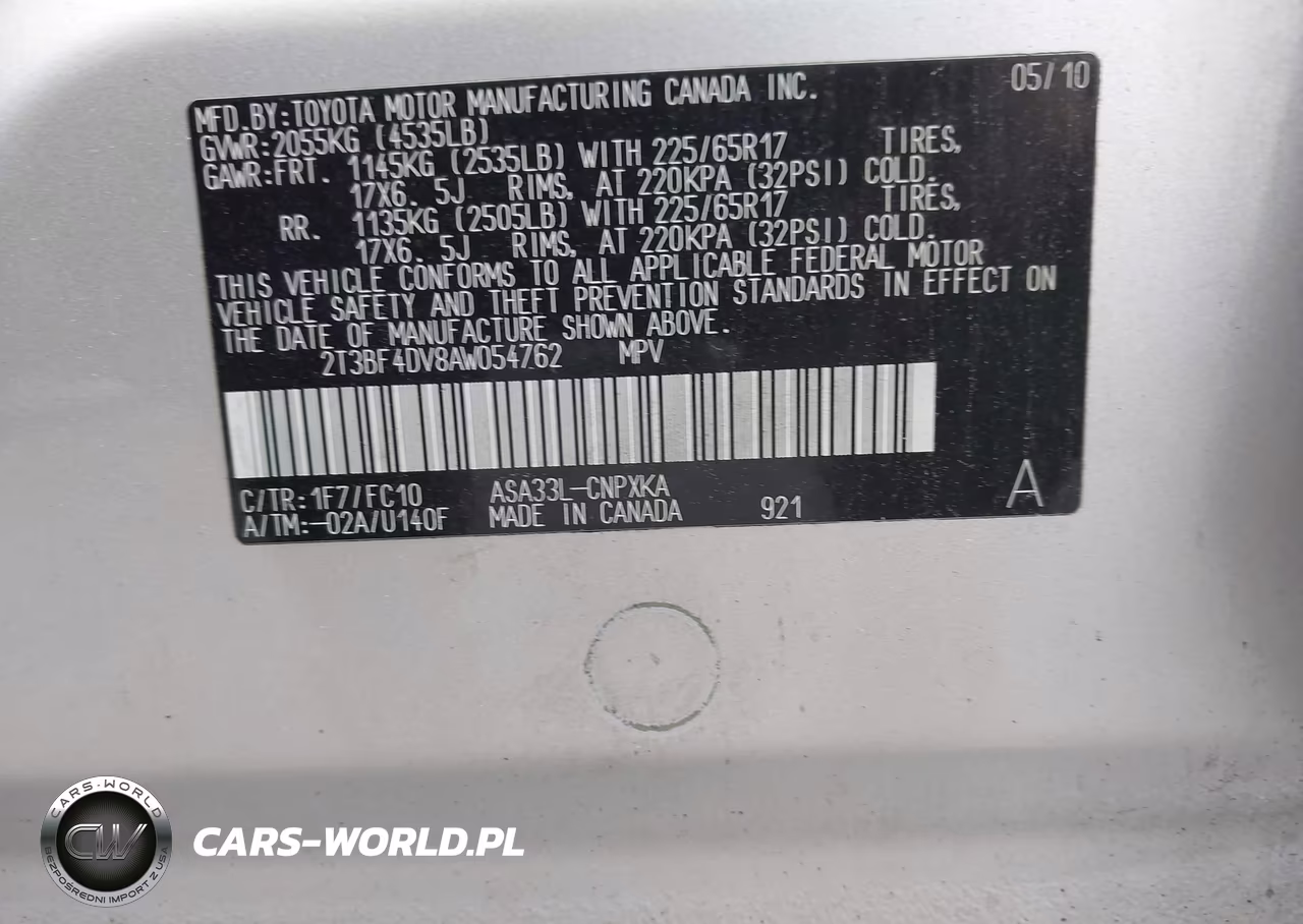 2010 Toyota Rav4 VIN:2T3BF4DV8AW054762 - 9