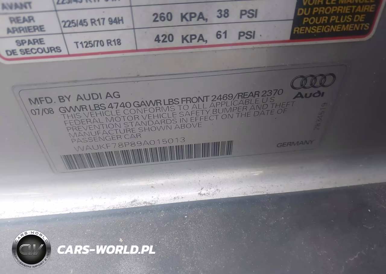 2009 Audi A3 2.0T VIN:WAUKF78P89A015013 - 9