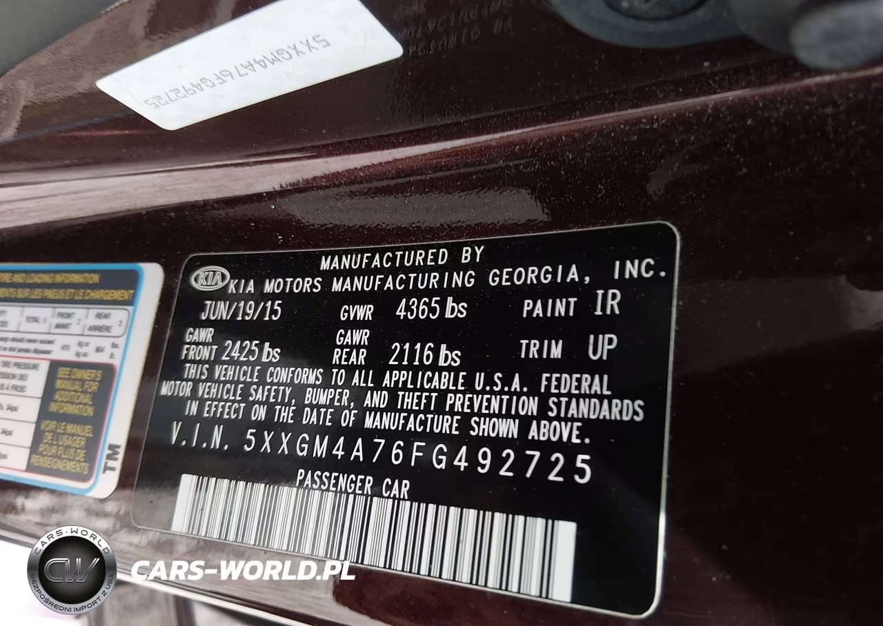 2015 Kia Optima Lx VIN:5XXGM4A76FG492725 - 9