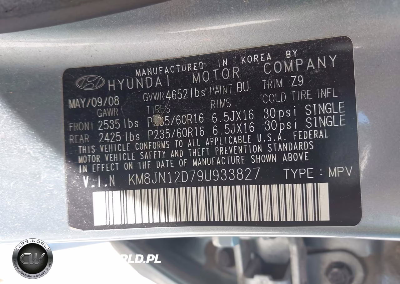 2009 Hyundai Tucson Limited V6 VIN:KM8JN12D79U933827 - 9