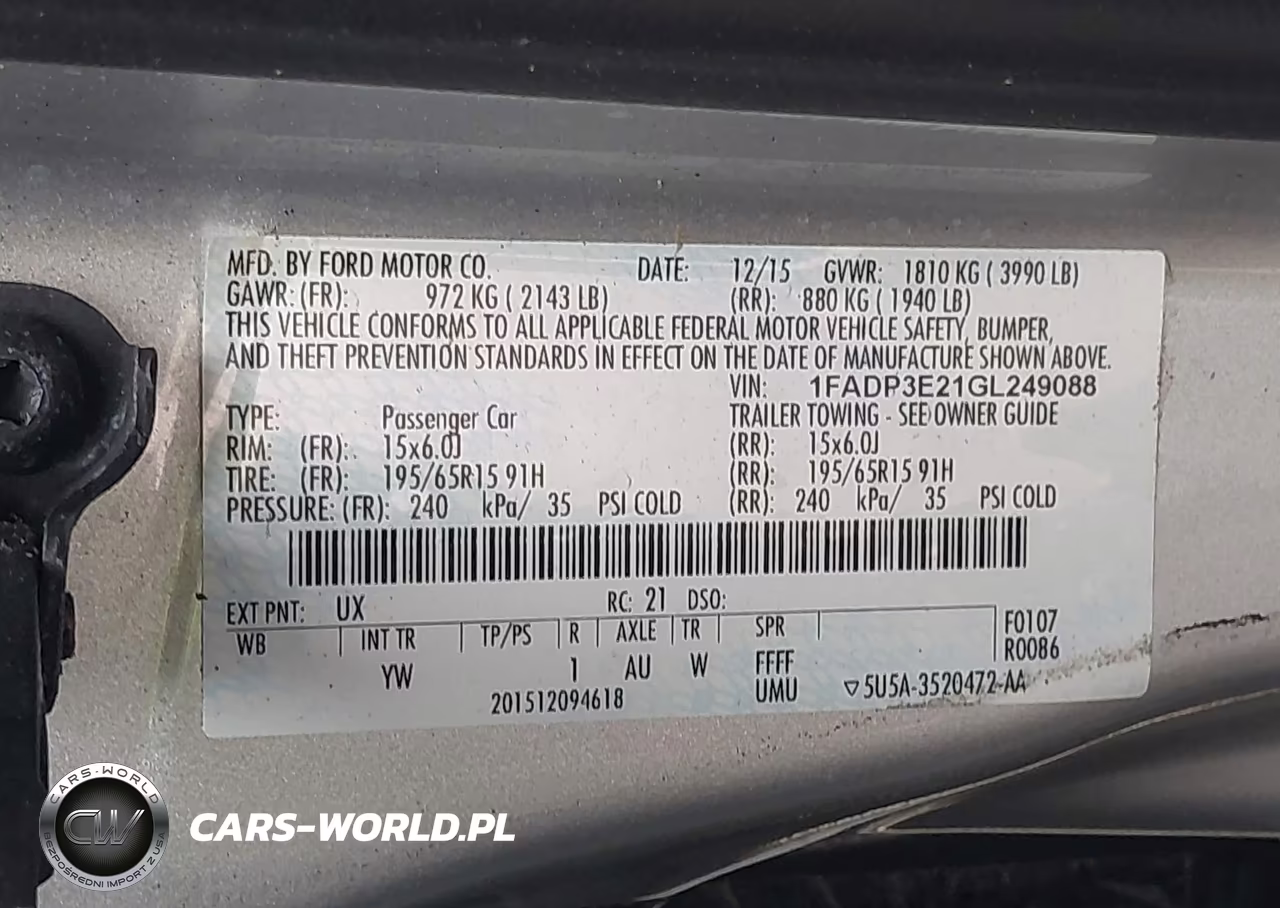 2016 Ford Focus S VIN:1FADP3E21GL249088 - 9