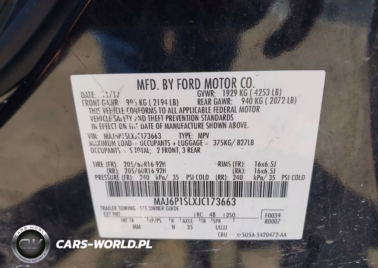 2018 Ford Ecosport S VIN:MAJ6P1SLXJC173663 - 9
