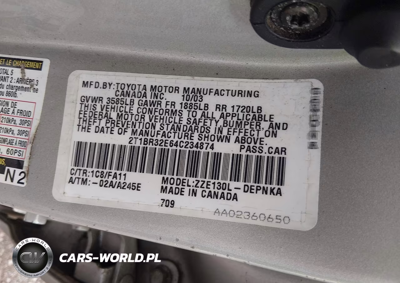 2004 Toyota Corolla Le VIN:2T1BR32E64C234874 - 9