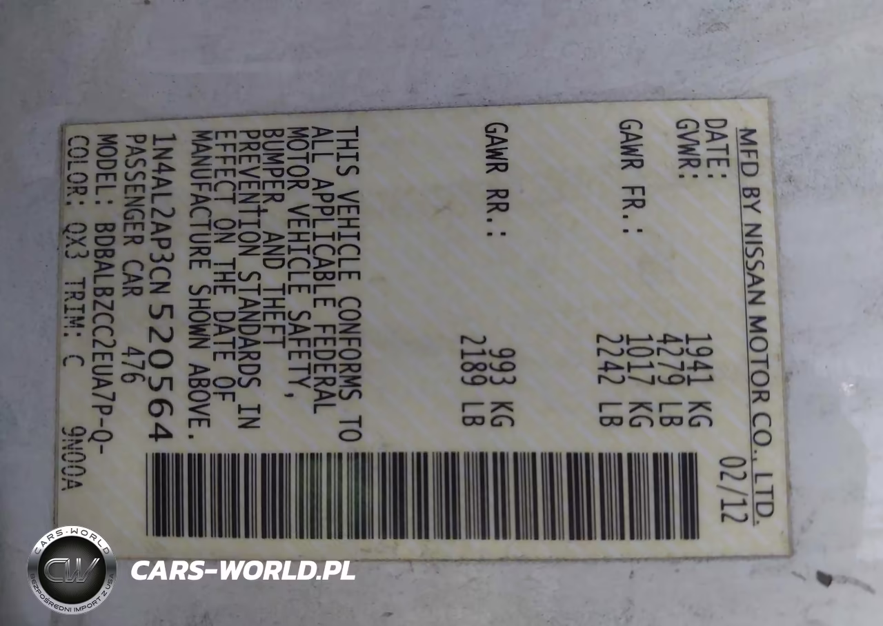 2012 Nissan Altima 2.5 S VIN:1N4AL2AP3CN520564 - 9