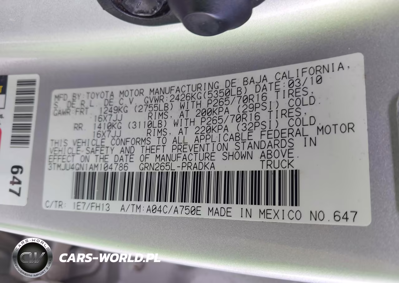 2010 Toyota Tacoma Prerunner V6 VIN:3TMJU4GN1AM104786 - 9