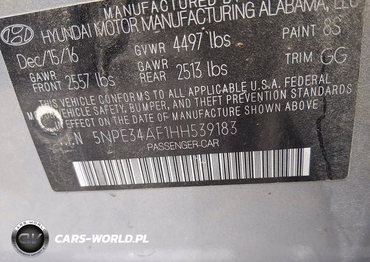 2017 Hyundai Sonata Sport VIN:5NPE34AF1HH539183 - 9