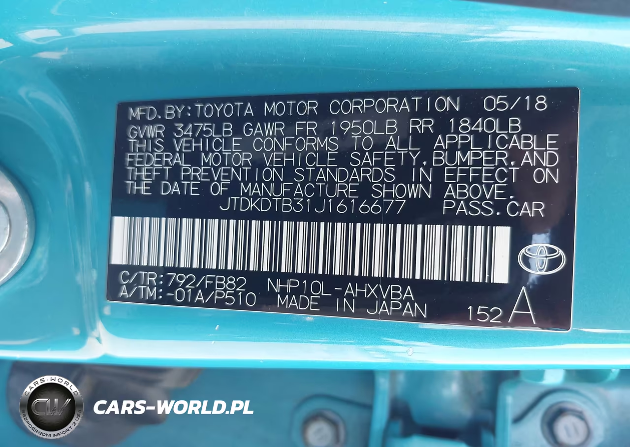 2018 Toyota Prius C Four-One-Three-Two VIN:JTDKDTB31J1616677 - 9