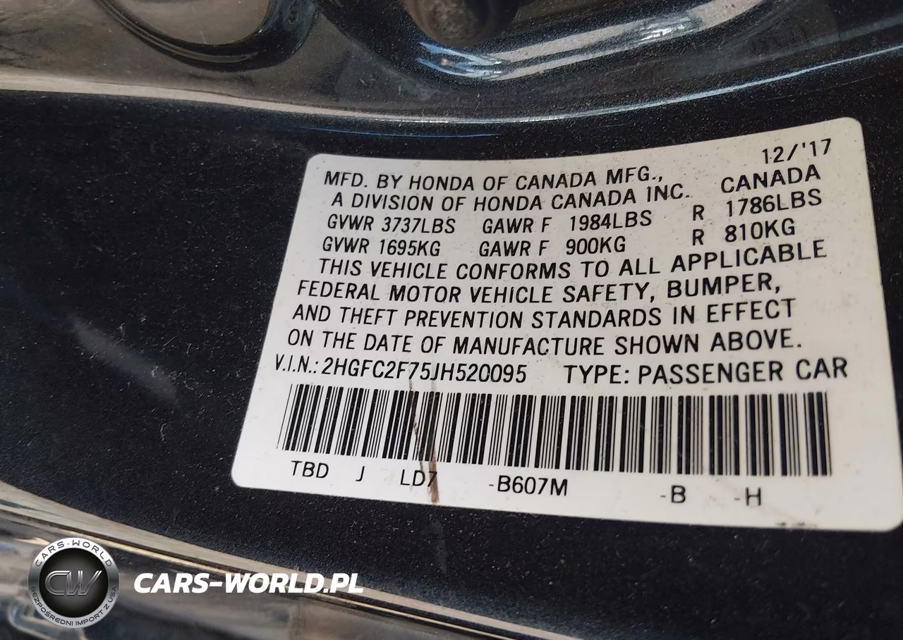 2018 Honda Civic Ex VIN:2HGFC2F75JH520095 - 9