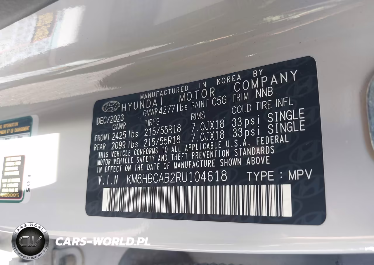 2024 Hyundai Kona Sel VIN:KM8HBCAB2RU104618 - 9