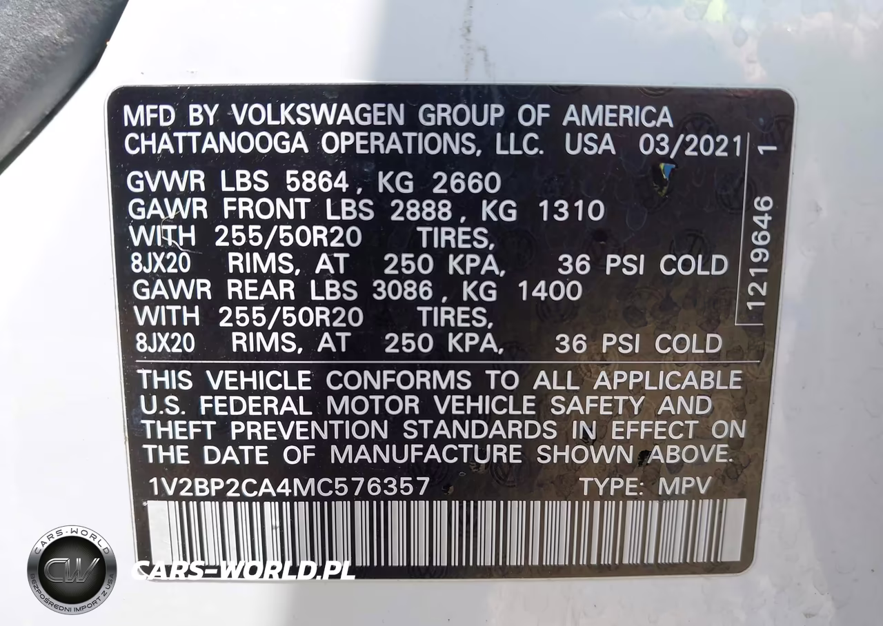 2021 Volkswagen Atlas 2.0T Sel VIN:1V2BP2CA4MC576357 - 9