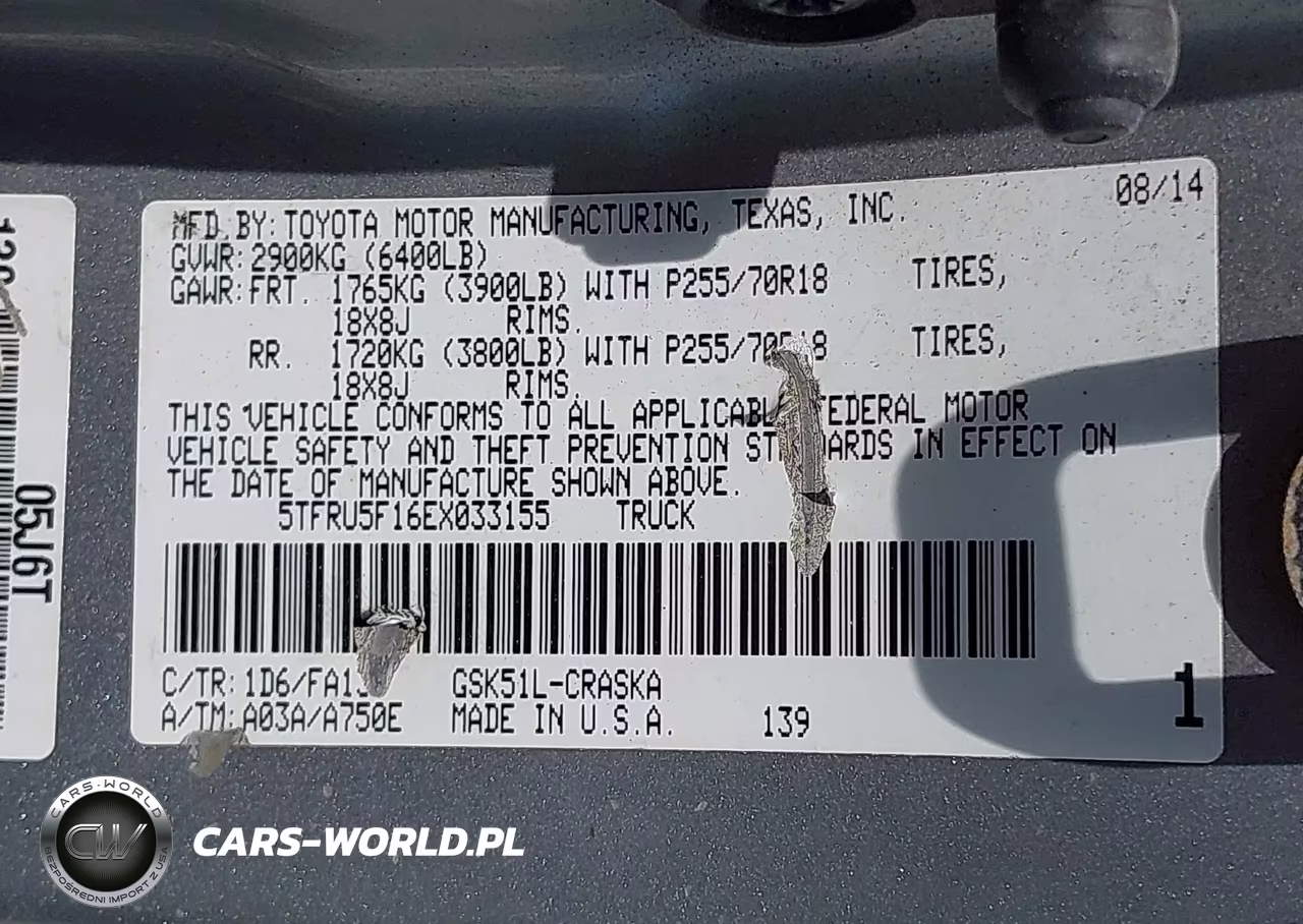 2014 Toyota Tundra Sr V6 VIN:5TFRU5F16EX033155 - 9