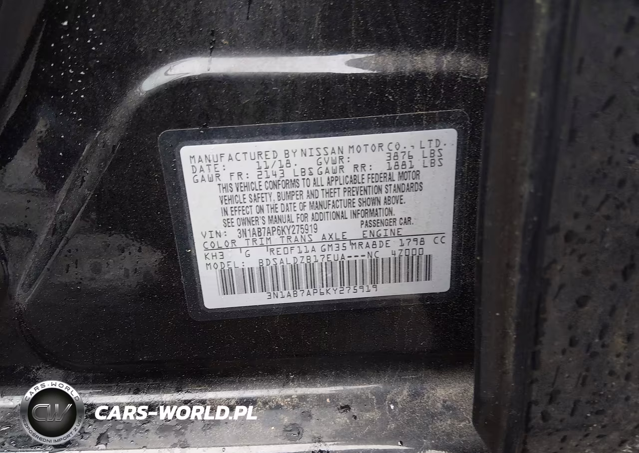 2019 Nissan Sentra Sv VIN:3N1AB7AP6KY275919 - 9