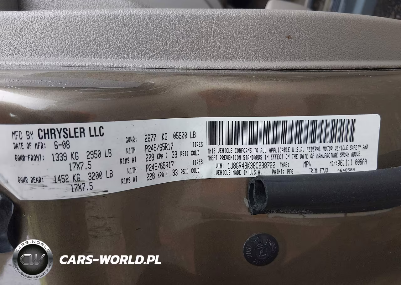 2008 Jeep Grand Cherokee Laredo VIN:1J8GR48K38C238722 - 9