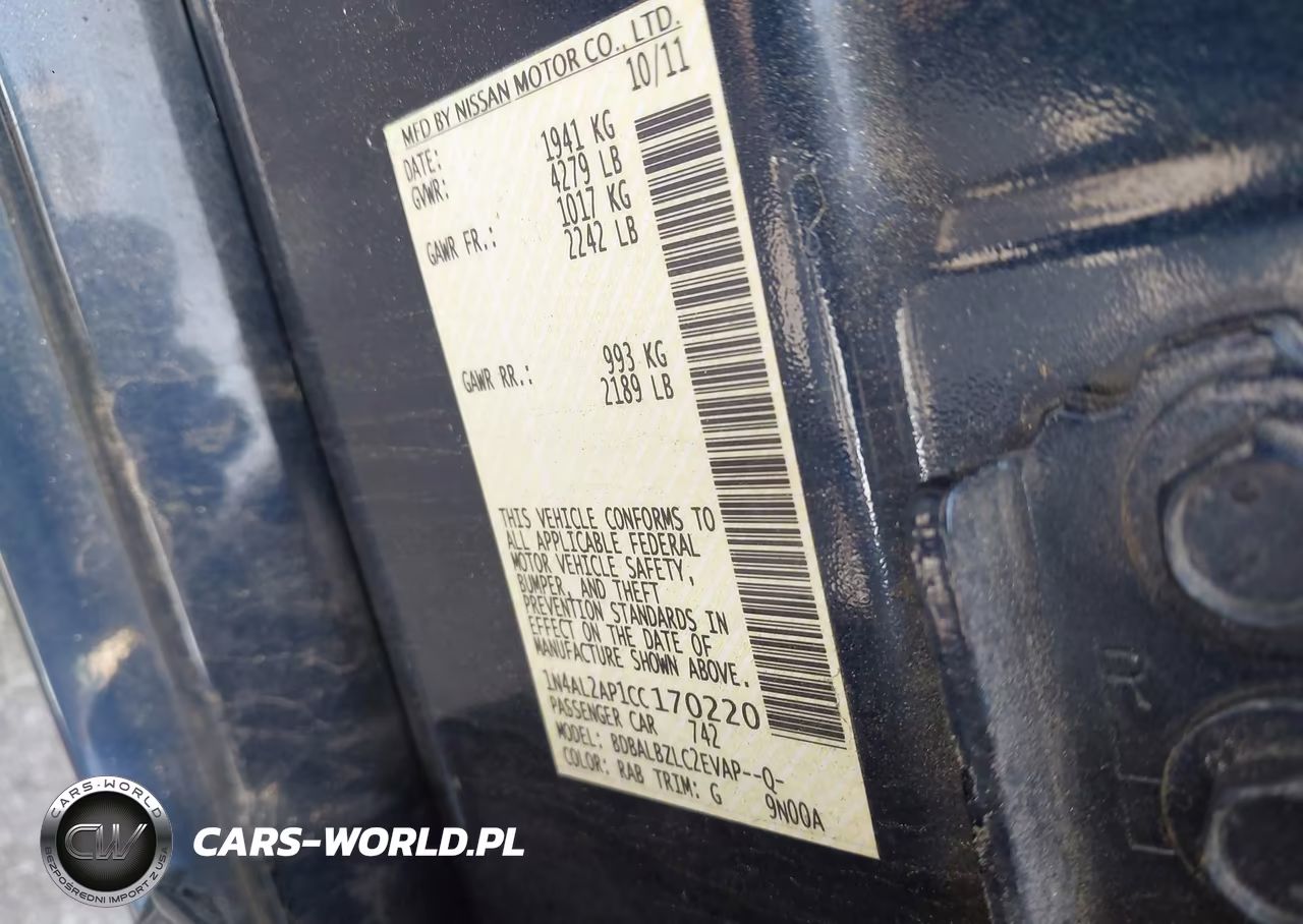 2012 Nissan Altima 2.5 S VIN:1N4AL2AP1CC170220 - 9