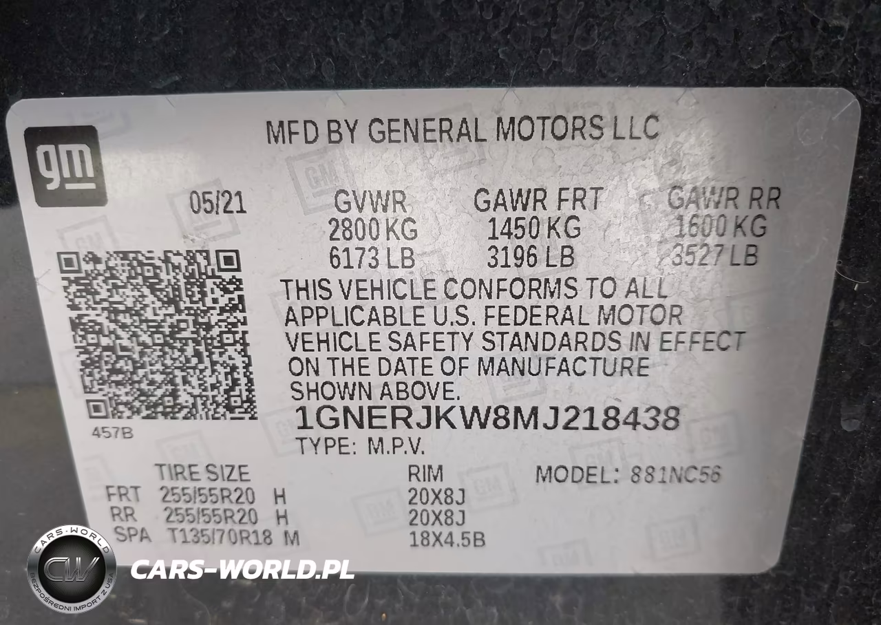 2021 Chevrolet Traverse Fwd Rs VIN:1GNERJKW8MJ218438 - 9