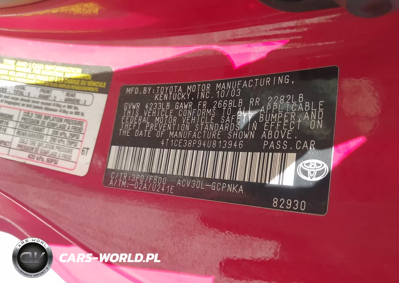 2004 Toyota Camry Solara Se VIN:4T1CE38P94U813946 - 9