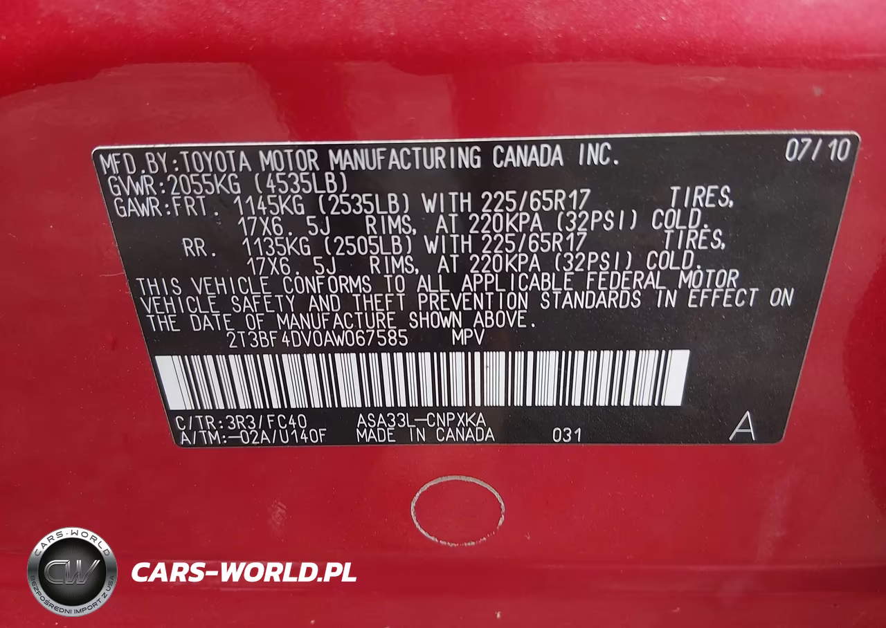 2010 Toyota Rav4 VIN:2T3BF4DV0AW067585 - 9
