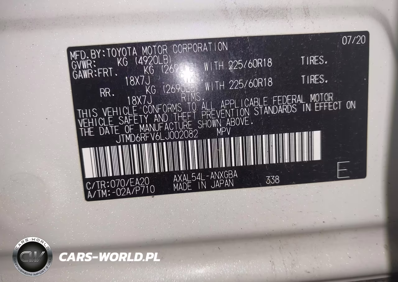 2020 Toyota Rav4 Hybrid Limited VIN:JTMD6RFV6LJ002082 - 9