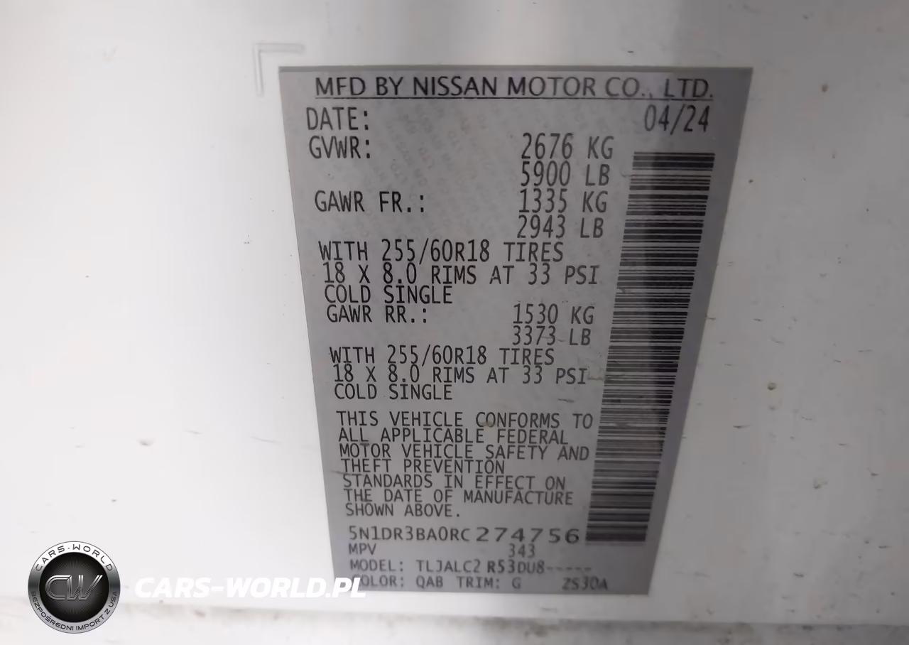2024 Nissan Pathfinder Sv Fwd VIN:5N1DR3BA0RC274756 - 9