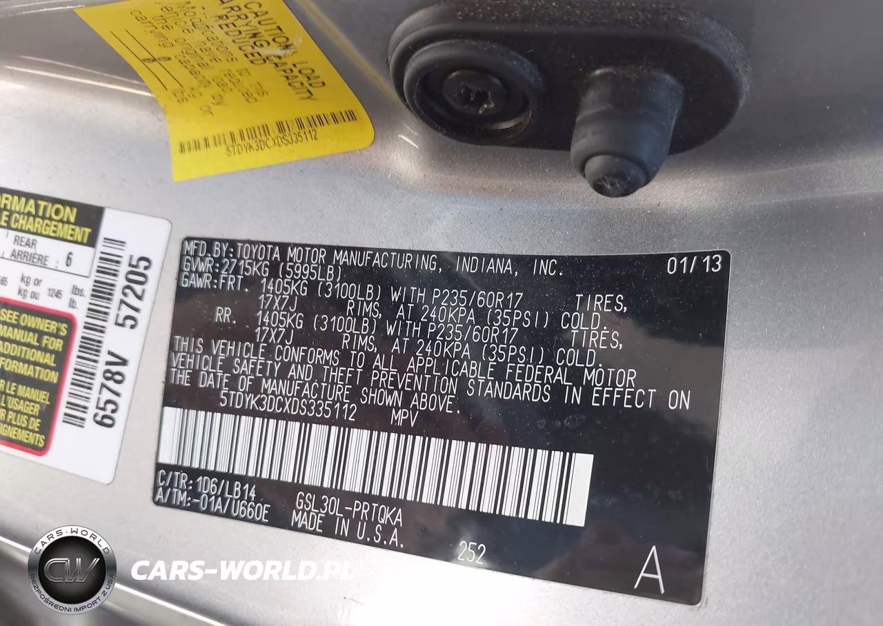 2013 Toyota Sienna Xle V6 8 Passenger VIN:5TDYK3DCXDS335112 - 9