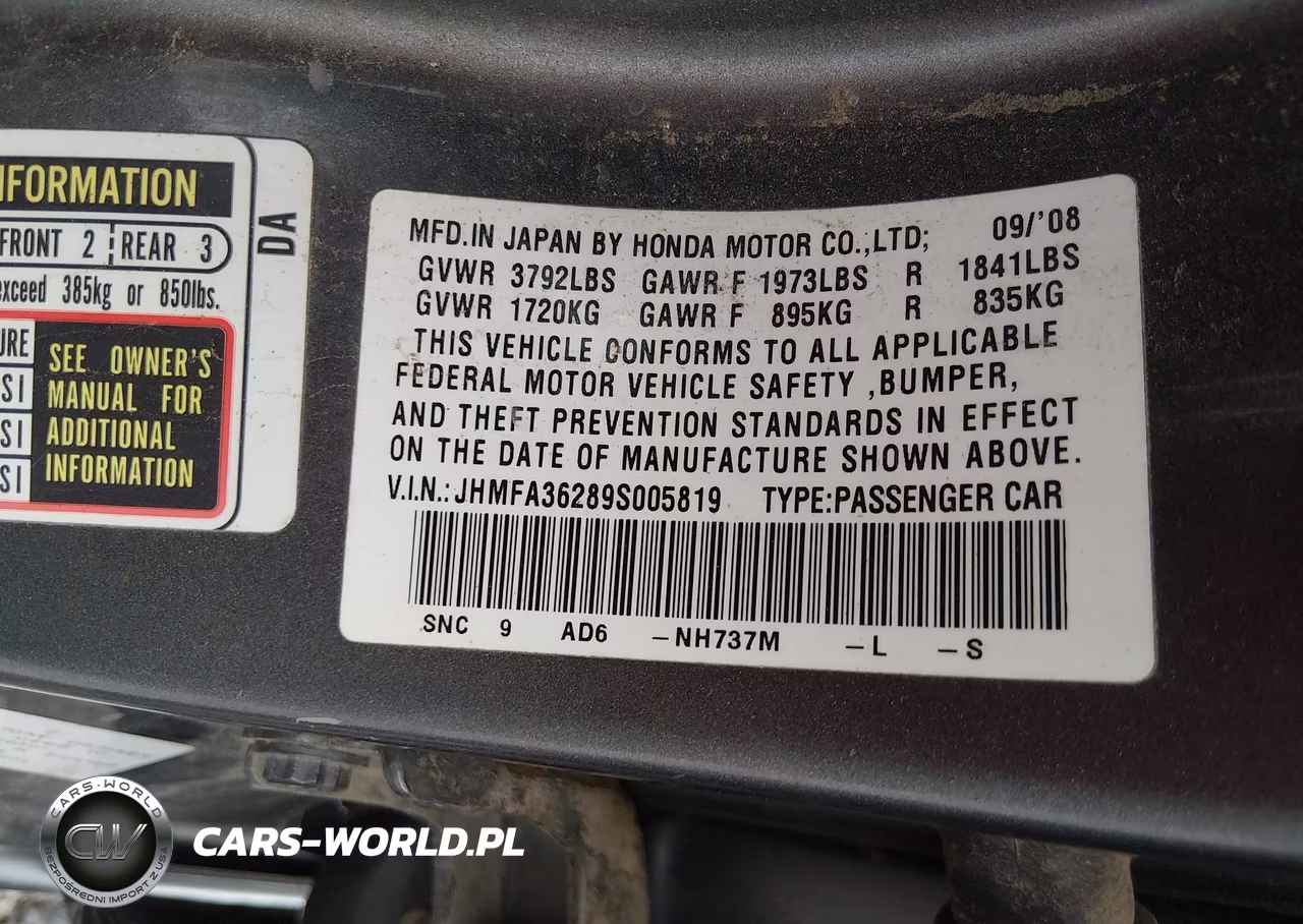 2009 Honda Civic Hybrid VIN:JHMFA36289S005819 - 9