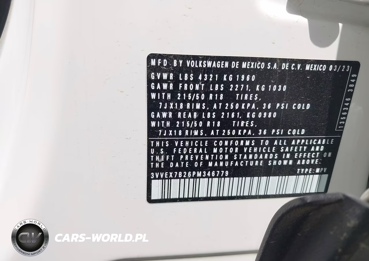 2023 Volkswagen Taos 1.5T Se VIN:3VVEX7B26PM346779 - 9