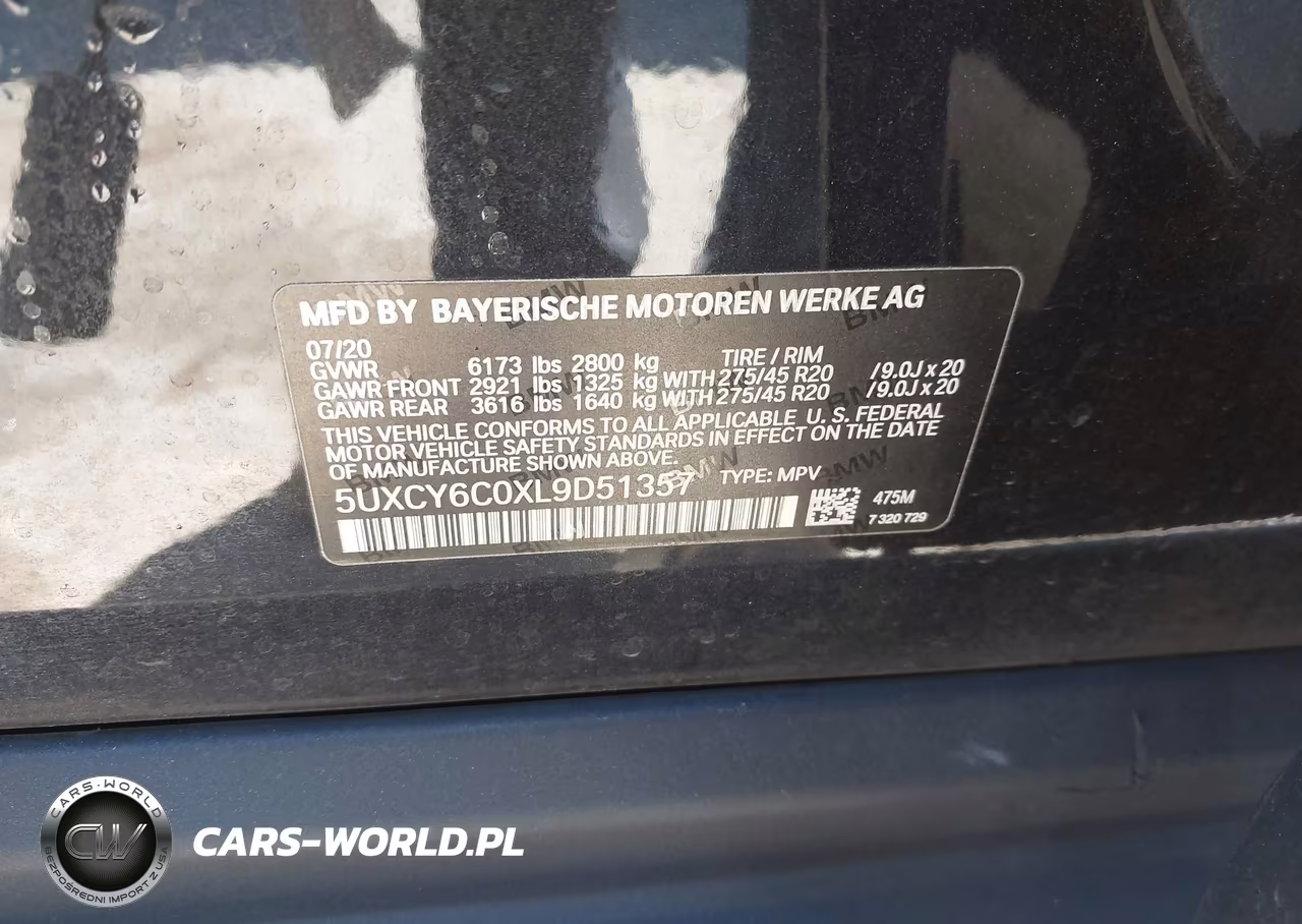 2020 BMW X6 xDrive40I VIN:5UXCY6C0XL9D51357 - 9