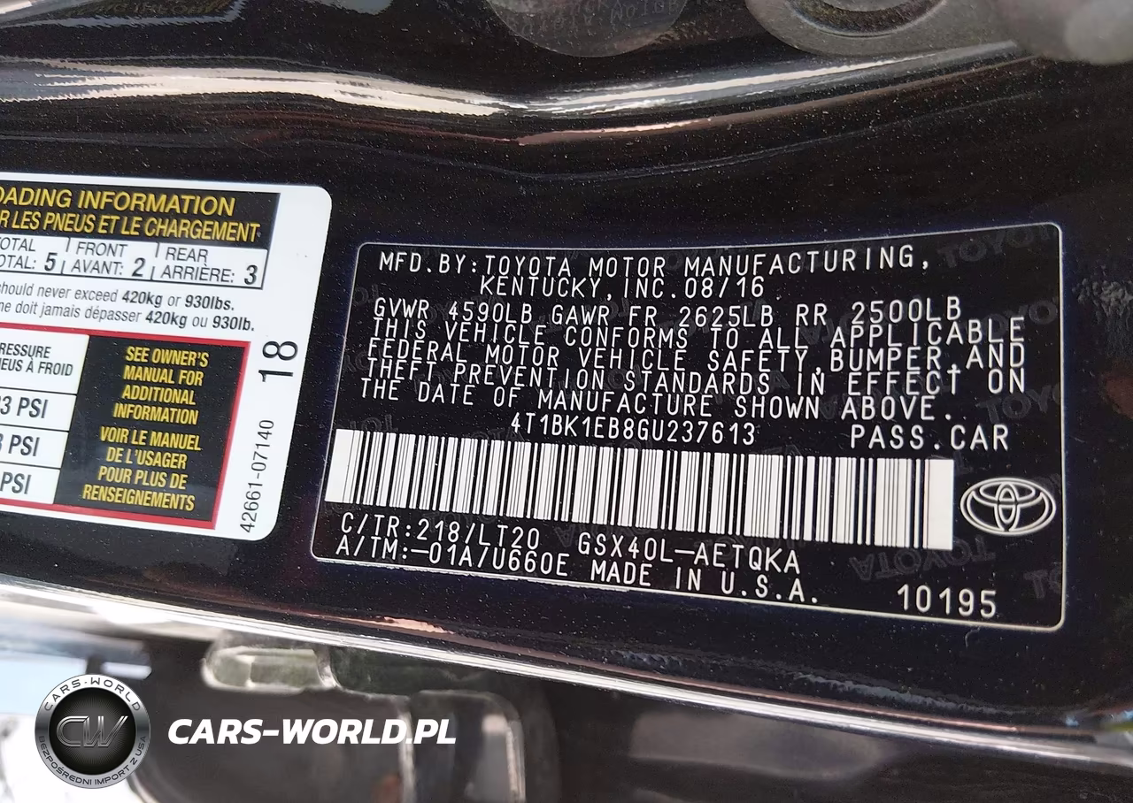 2016 Toyota Avalon Touring VIN:4T1BK1EB8GU237613 - 9
