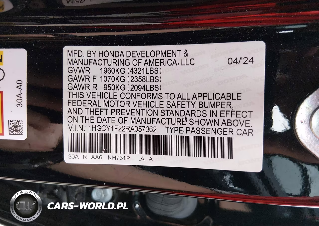 2024 Honda Accord Lx VIN:1HGCY1F22RA057362 - 9