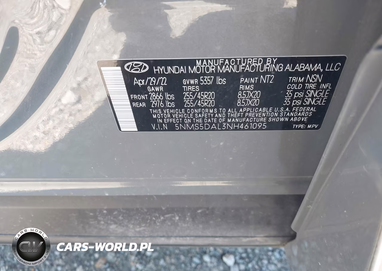 2022 Hyundai Santa Fe Calligraphy VIN:5NMS5DAL3NH461095 - 9