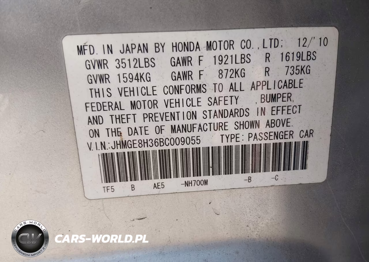 2011 Honda Fit VIN:JHMGE8H36BC009055 - 9