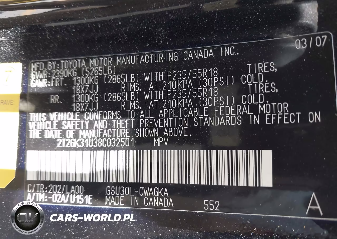 2008 Lexus Rx 350 VIN:2T2GK31U38C032501 - 9