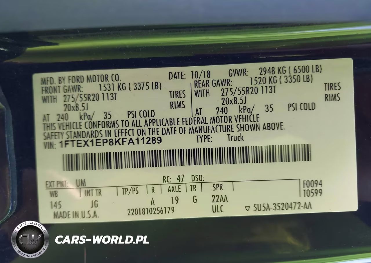 2019 Ford F-150 Lariat-Xl-Xlt VIN:1FTEX1EP8KFA11289 - 9