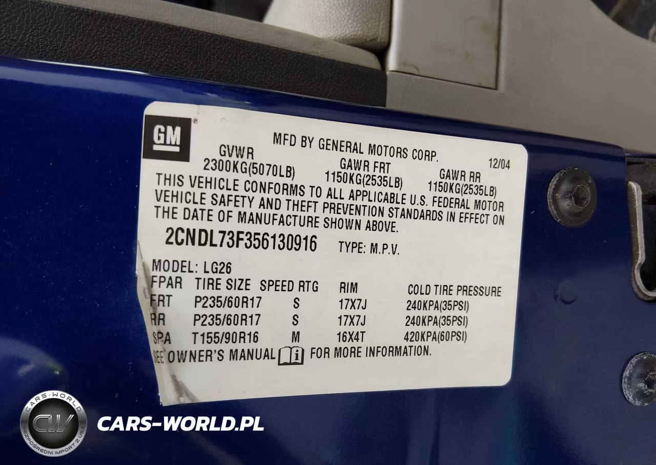 2005 Chevrolet Equinox Lt VIN:2CNDL73F356130916 - 9
