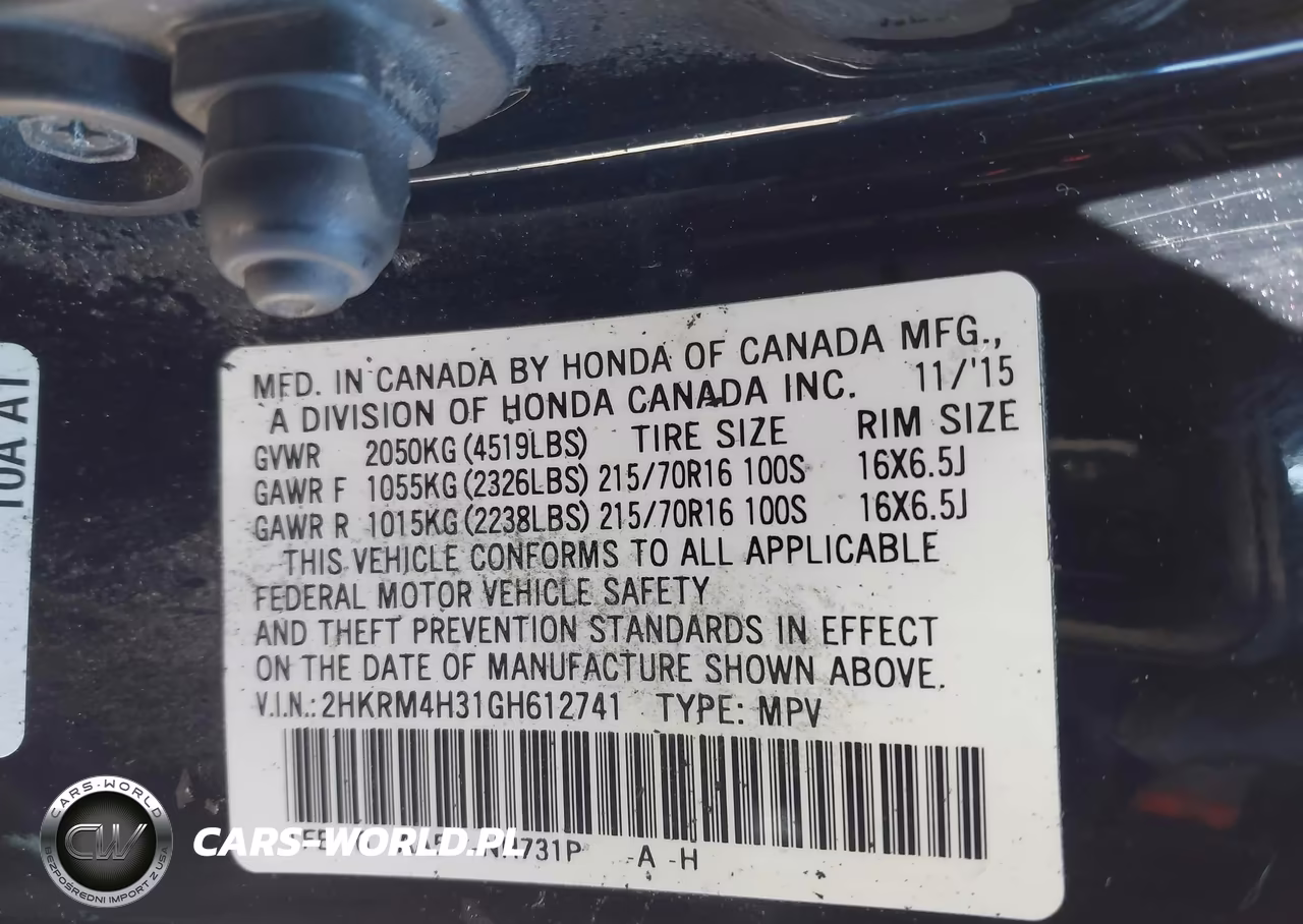 2016 Honda Cr-V Lx VIN:2HKRM4H31GH612741 - 9