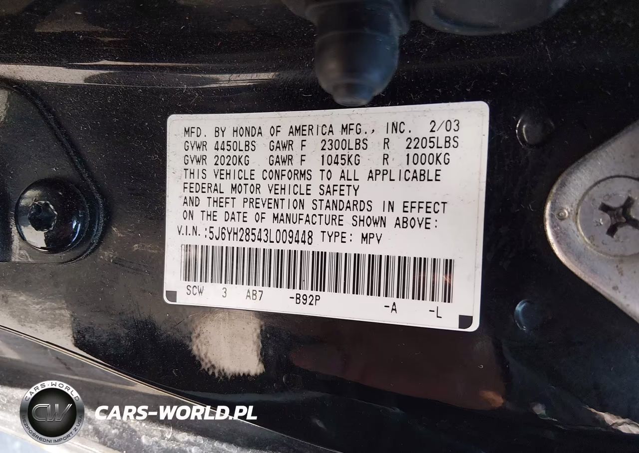 2003 Honda Element Ex VIN:5J6YH28543L009448 - 9